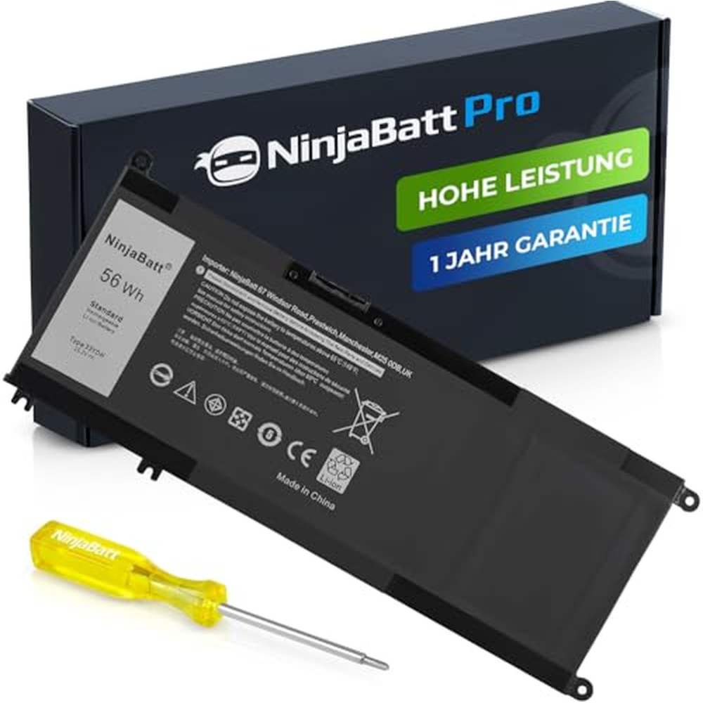 NinjaBatt Pro Baterie 33YDH pro Dell Inspiron 17 7000 7778 7779 7786 7773 3779 G5 / 15 7577 7588 3579 5587 G7 / 13 7353 G3 Latit